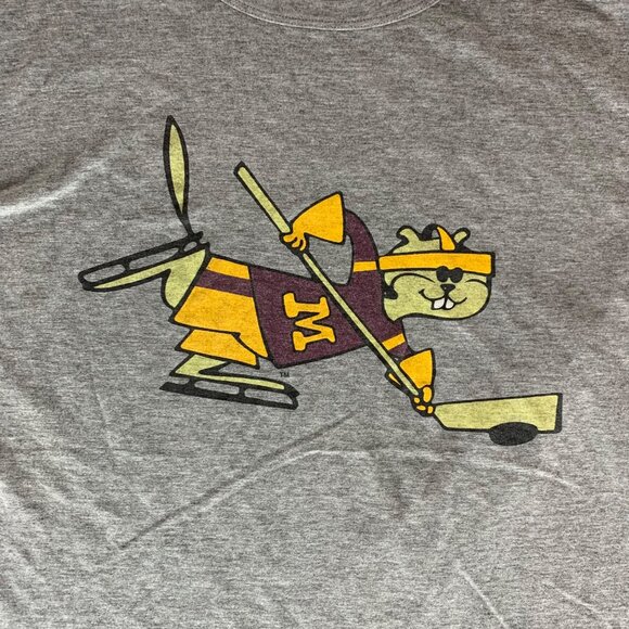 Minnesota Golden Gophers Hockey Retro Gray Signature Concepts Shirt Mens XL READ - Picture 2 of 5